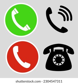 Phone and call icon set 