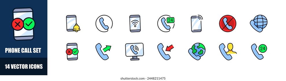 Icono de llamada de teléfono. Estilo plano. Iconos vectoriales