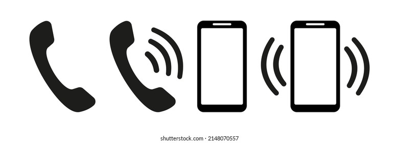 Phone call icon set, Telephone call sign, Contact us. Vector illustration