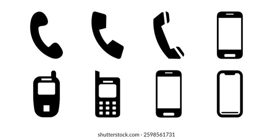 Phone and call icon set. phone Call Icon, phone icon set, Telephone call sign, Contact us, Vector illustration