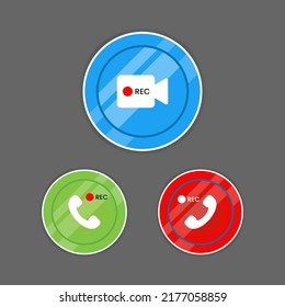 Phone call icon set vector
