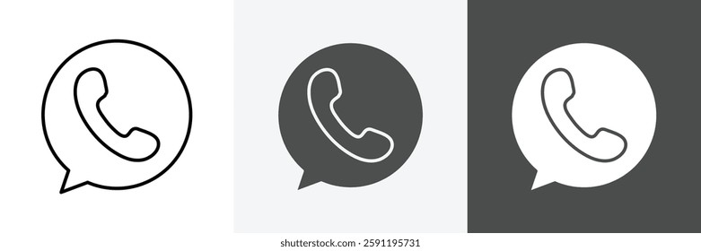 Phone Call icon set vector art