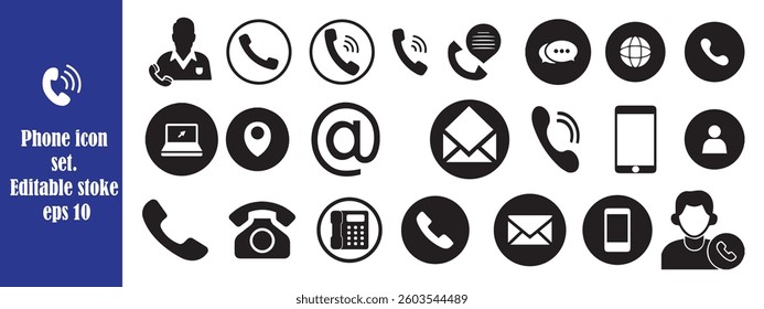 Phone, call icon set. vector illustration eps 10.