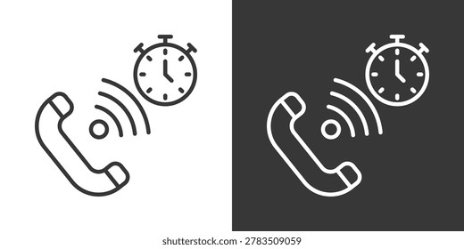 Phone Call Icon Set Vector Collection Isolated In Black And White