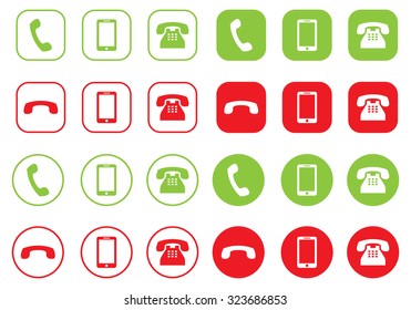 Phone Call icon set . Vector illustration . Vector illustration