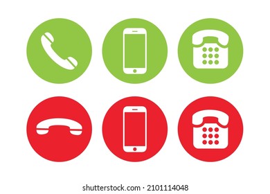  Juego de iconos de llamada telefónica.Ilustración vectorial de alta calidad.