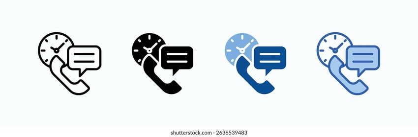 Phone Call Icon Sheet Multiple Style Collection Isolated Vector