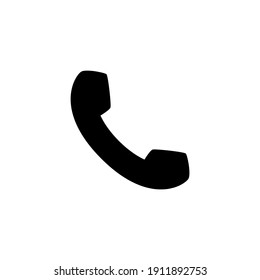 Phone call icon   in solid black flat shape glyph icon, isolated on white background 