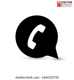 Phone Call Icon. Phone and Speech Bubble Icon Vector Flat Design Template. Eps 10 vector illustration.