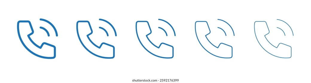 Phone call icon Symbol collection thin outline set