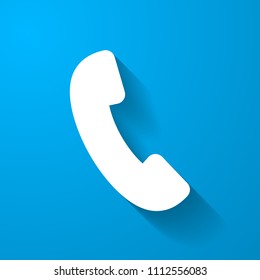Phone call icon, technology icon. Long shadow style. Vector icon