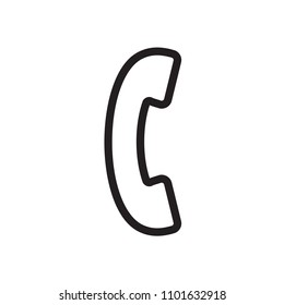 Phone call icon, technology icon. Outline bold, thick line style, 4px strokes rounder edges. Vector illustration