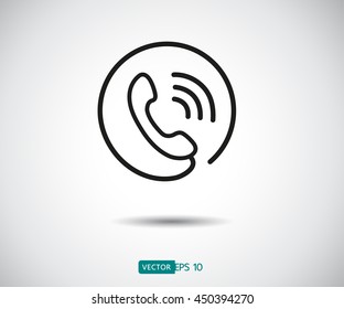 Phone call icon. Telephone icon symbol. Mobile logo vector -  illustration