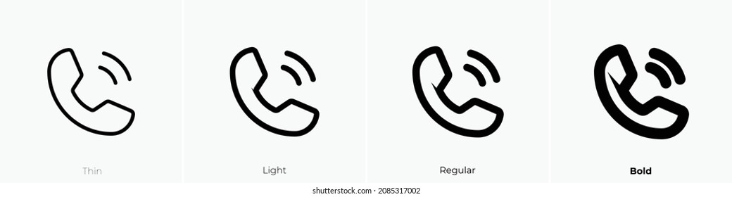 Rufsymbol. Thin, hellrosa und feines Design einzeln auf weißem Hintergrund