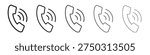 Phone call icon. Thin line illustration. outline drawing, Editable stroke