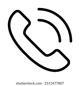 Ícone de telefonema em design gráfico de ilustração de vetor de estilo de linha fina