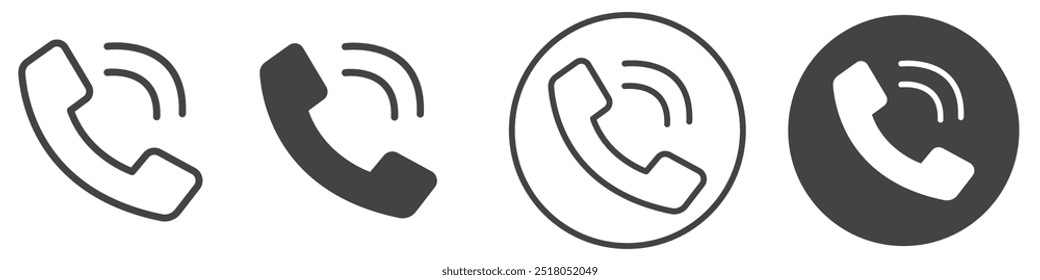 Icono de llamada telefónica ilustración de línea delgada