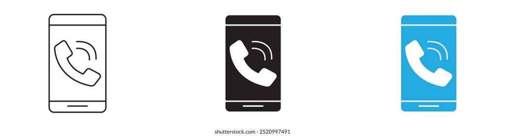 Icono de llamada telefónica ilustración de línea delgada