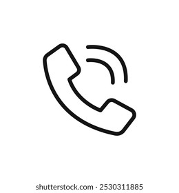 Icono de llamada telefónica Arte de línea delgada aislado