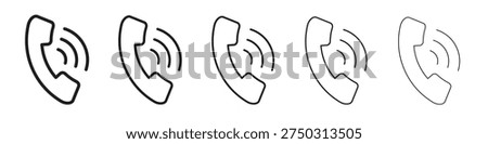 Phone call icon. Thin line illustration. outline drawing, Editable stroke
