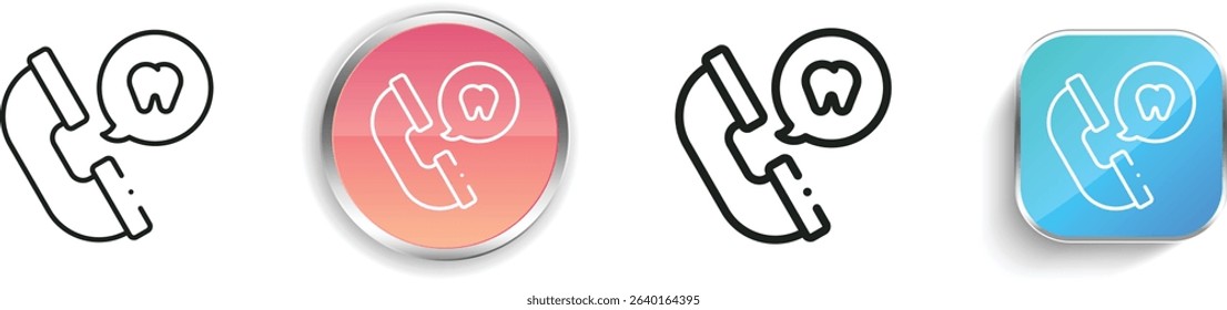phone call icon. Thin Linear, Regular and Button Style Design Isolated On White Background