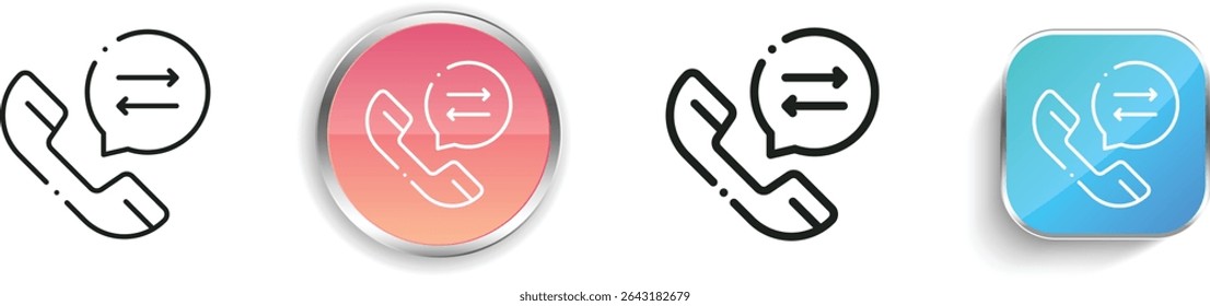 phone call icon. Thin Linear, Regular and Button Style Design Isolated On White Background