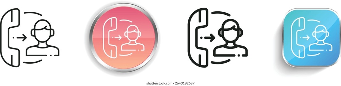 phone call icon. Thin Linear, Regular and Button Style Design Isolated On White Background