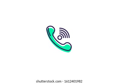 Phone call icon in trendy flat style isolated on white background vector illustration