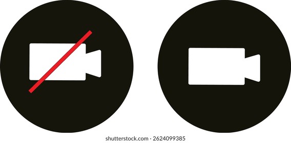 Phone call icon vactor set. microphone mic icon symbol buttons. Microphone mute symbol. Video call sign illustration
