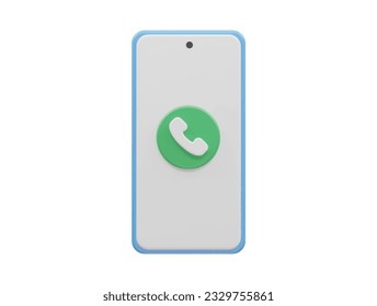 Phone call icon vector 3d render transparent