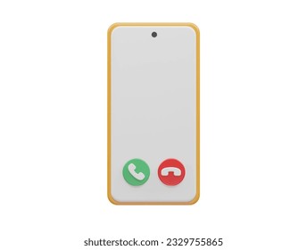 Phone call icon vector 3d render transparent