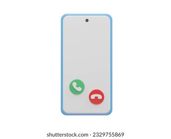 Phone call icon vector 3d render transparent
