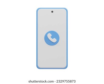 Phone call icon vector 3d render transparent
