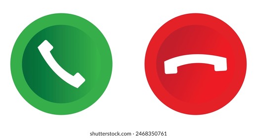 Phone call icon vector. Phone call accept and decline icons. vector illustration.