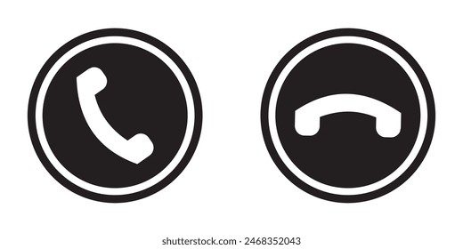 Phone call icon vector. Phone call accept and decline icons. vector illustration.