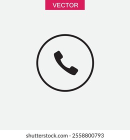 Phone, call icon. vector flat black trendy style illustration for web and app..eps