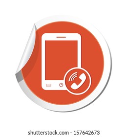 Phone with call icon. Vector illustration