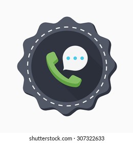 Phone call icon, vector illustration. Flat design style with long shadow,eps10