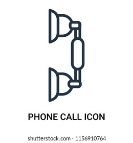 Phone call icon vector isolated on white background, Phone call transparent sign , outline linear symbol or thin lined pictogram