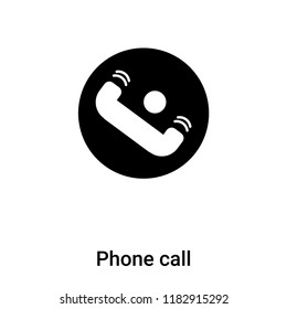 Phone call icon vector isolated on white background, logo concept of Phone call sign on transparent background, filled black symbol