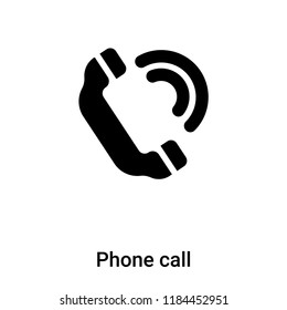Phone call icon vector isolated on white background, logo concept of Phone call sign on transparent background, filled black symbol
