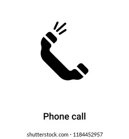 Phone call icon vector isolated on white background, logo concept of Phone call sign on transparent background, filled black symbol