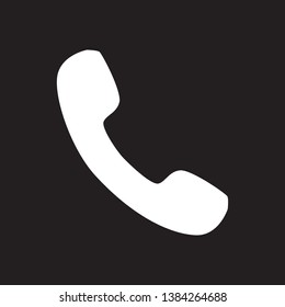 Phone call icon vector isolated on black background. Call icon in a flat style. Trendy telephone template for web site, sign, symbol, ui and logo design. Modern phone call icon, vector illustration
