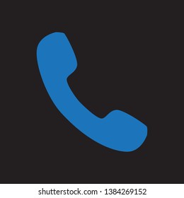 Phone call icon vector isolated on black background. Call icon in a flat style. Trendy telephone template for web site, sign, symbol, ui and logo design. Modern phone call icon, vector illustration