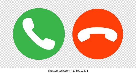 phone call icon vector. mobile cell answer symbol. dial internet button graphic illustration. isolated on white background. red green circle. receive contact decline. handset shape. talk