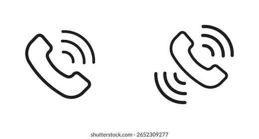 phone call icon vector set. Telephone call sign. Contact icon phone mobile call. Contact us. Contact us symbol. Cell phone pictogram. Ringing phone icon set. 