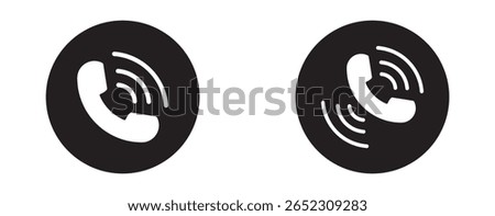 phone call icon vector set. Telephone call sign. Contact icon phone mobile call. Contact us. Contact us symbol. Cell phone pictogram. Ringing phone icon set. 