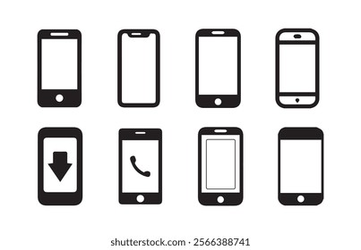 Phone call icon vector set.Collection of Connect Icons.Contact us icon set.Contact and Communication Icons.Ringing phone simple icon set. Smartphone ringing. Phone sign. 
