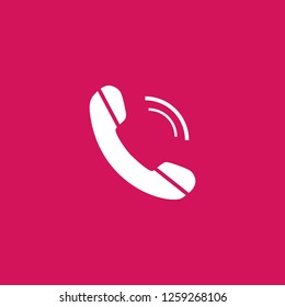 phone call icon vector. phone call sign on pink background. phone call icon for web and app