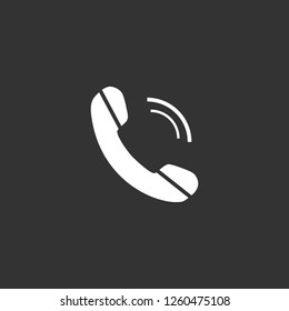 phone call icon vector. phone call sign on black background. phone call icon for web and app